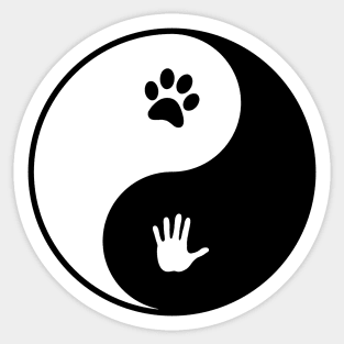 Dog Human Yin and Yang Sticker